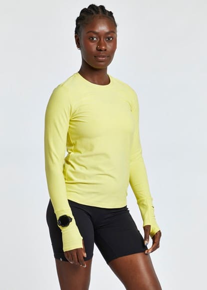 חולצת ריצה מלטפת ארוך צהוב